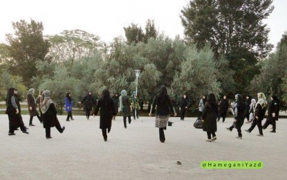 برگزاری همایش ورزش صبحگاهی بانوان در پارک شهدا یزد