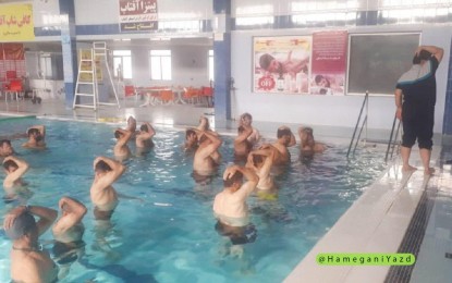 برگزاری همایش ورزش در آب آقایان در استخر آفتاب یزد